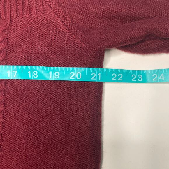 St. John's Bay Women's Size Large Cable-knit Crewneck Burgundy Sweater - Picture 8 of 9